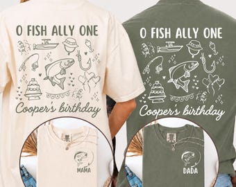 O-Fish-Ally One Family Birthday Shirts, Personalized Fishing First Birthday Tees, Matching Mama Dada Shirts, The Big One Party Outfit.