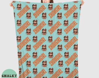 Personalized Showgirl Era Blanket, Custom Name Throw Blanket, Cozy Plush Concert Fan Gift, Pop Music Eras Tour Inspired Bedding.