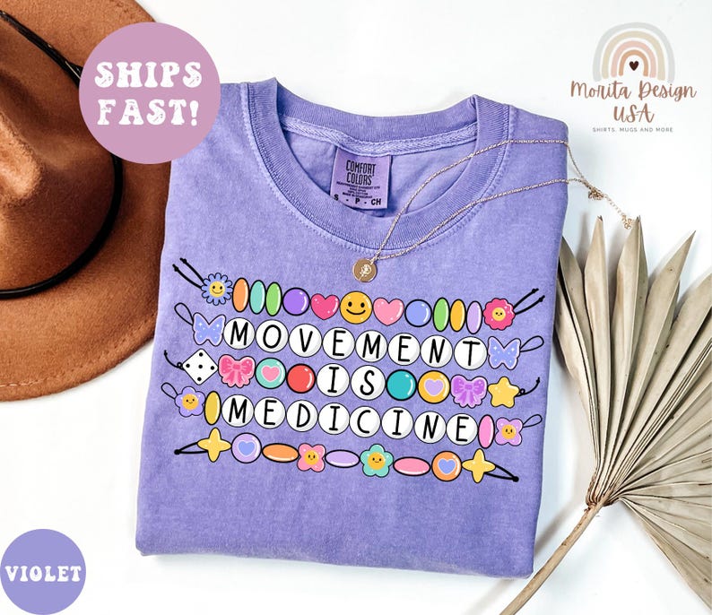 Comfort Colors® Movement Is Medicine Physical Therapist Shirt, PT Graduation Gift, Physical Therapy Tee, Medical Appreciation Top Gift. image 1