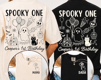 Spooky One First Birthday Family Shirts, Custom Halloween Birthday Matching Tees, Ghost 1st Birthday Outfit, Mama Dada Shirt Gift.