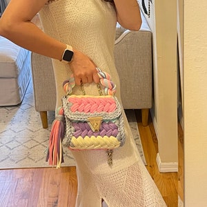 Handmade Bag/Colorful Knit Bag/Timeless Bag/Crochet bag/Crossbody-Bag/Designer Bag/Yarn Purse/Gift For Her/Knitted bag/Luxury Women's Bag
