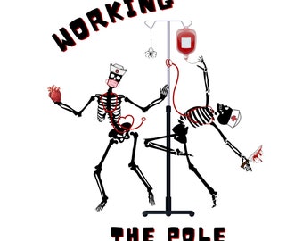 Nurse Badge Reel Funny working the Pole / Nurse Badge Reel / Funny