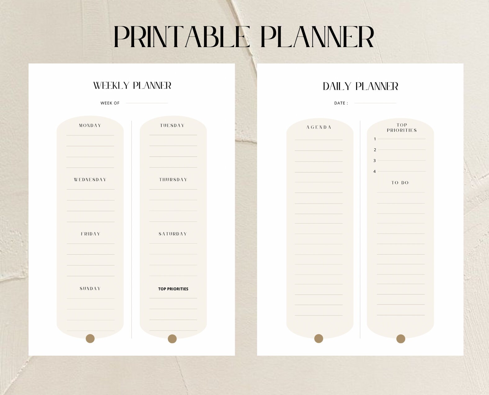 Printable Minimalistic Planner (2 Pages) - Etsy