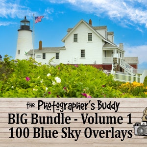 100 Blue Sky Overlays - Volume 1 - BIG BUNDLE - Blue Skies, jpgs
