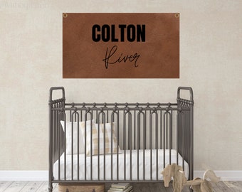 Nursery Name Sign | Leather