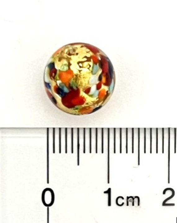 White Gold Beads 14mm Round Ball Murano Glass Bead in Multicolor Venetian  Bead Klimt Style Bead for Craft Jewelry 