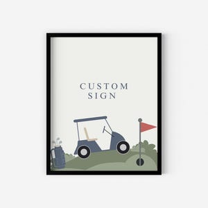 Edytowalny Golf Pierwsze Urodziny 8x10 Niestandardowy Znak, Hole in One Urodziny Znak, Golf Par-tee Canva Wydrukowany Znak, Natychmiastowe Pobieranie, 0007