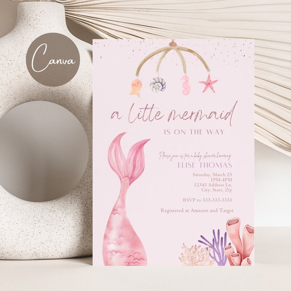 Mermaid Baby Shower Invitation Instant Download Etsy