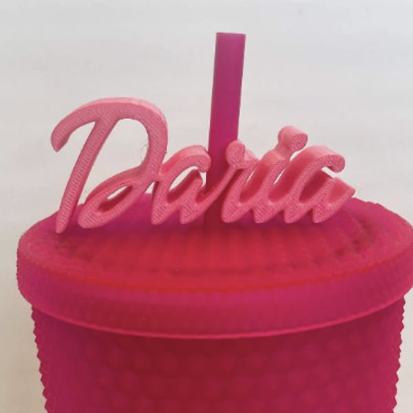 Custom Name Straw Topper STL File | Straw Buddy | 3D Model STL | STL Files for 3D Printers