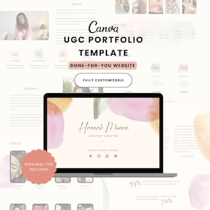 UGC Portfolio Template Canva | UGC Website Template | Minimal Pastel Portfolio | UGC Starter Kit | Content Creator Portfolio