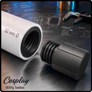32mm PVC Pipe Internal Threaded Connector Modular Cosplay Prop Joint Heavy Duty Screw Insert for Transportable Weapons Equinoxeshop