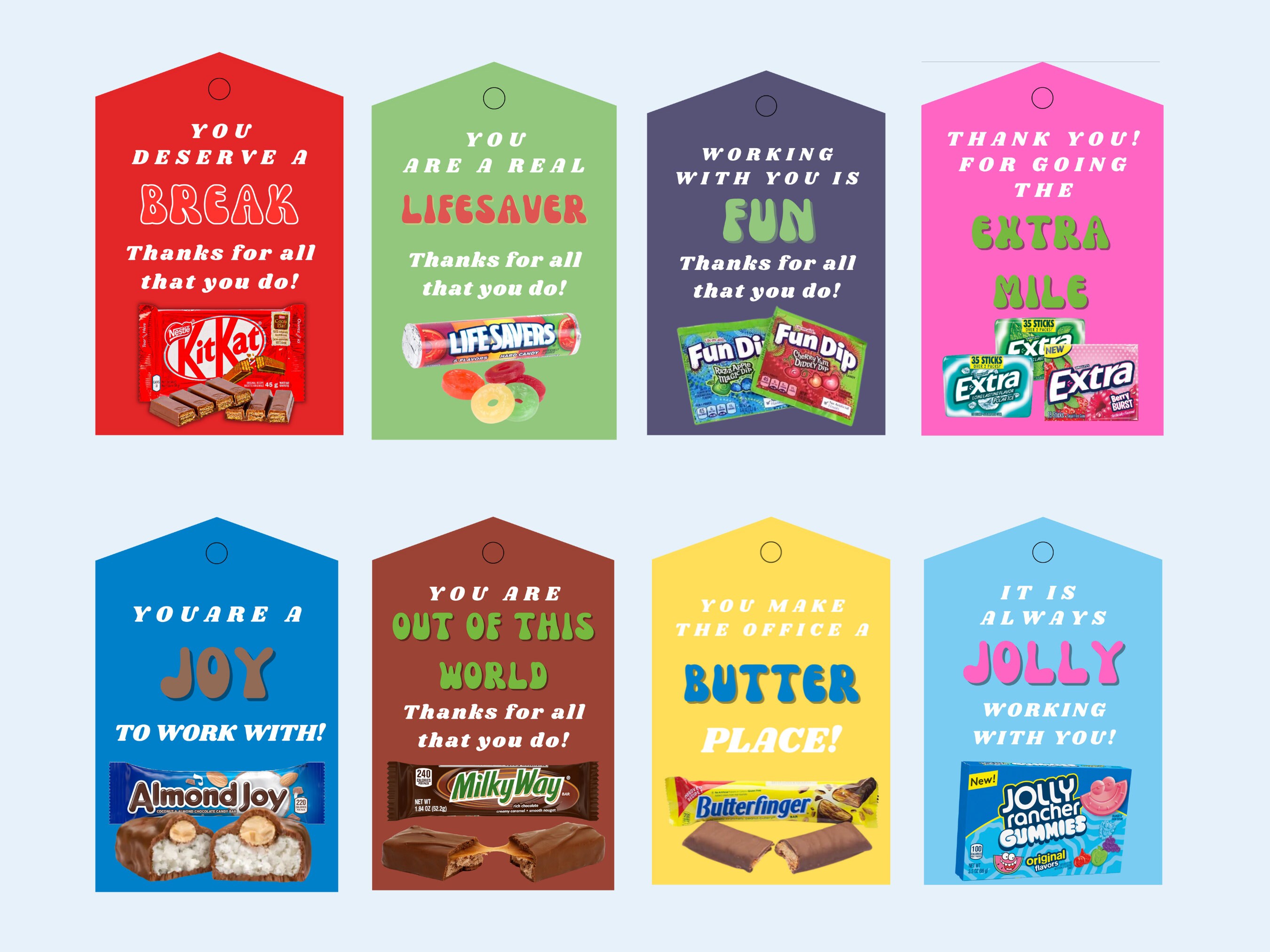 45 Employee Candy Bar Gift Tags Employee Appreciation Tag - Etsy
