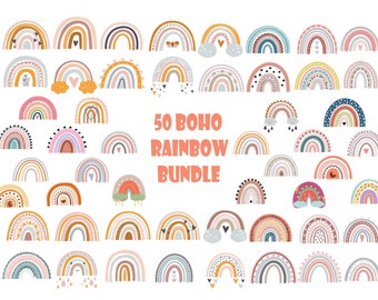 Boho rainbow svg  | Rainbow svg | Rainbow Clipart  | Rainbow png | boho stickers| boho rainbow | Instant download