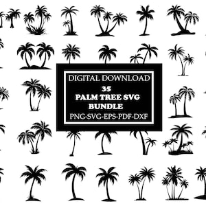 Palm Tree SVG Bundle| Palm Tree PNG Bundle| Palm Tree Clipart| Palm Tree Silhouette | Palm Trees Svg | Palm Tree Cricut | Instant Download