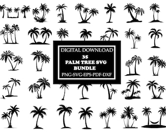 Palm Tree SVG Bundle| Palm Tree PNG Bundle| Palm Tree Clipart| Palm Tree Silhouette | Palm Trees Svg | Palm Tree Cricut | Instant Download