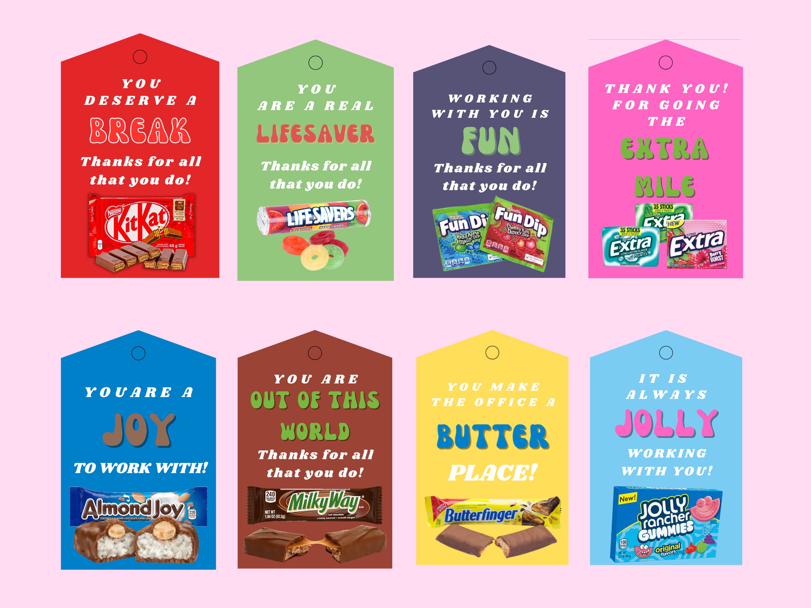 45 Employee Candy Bar Gift Tags Employee Appreciation Tag Etsy