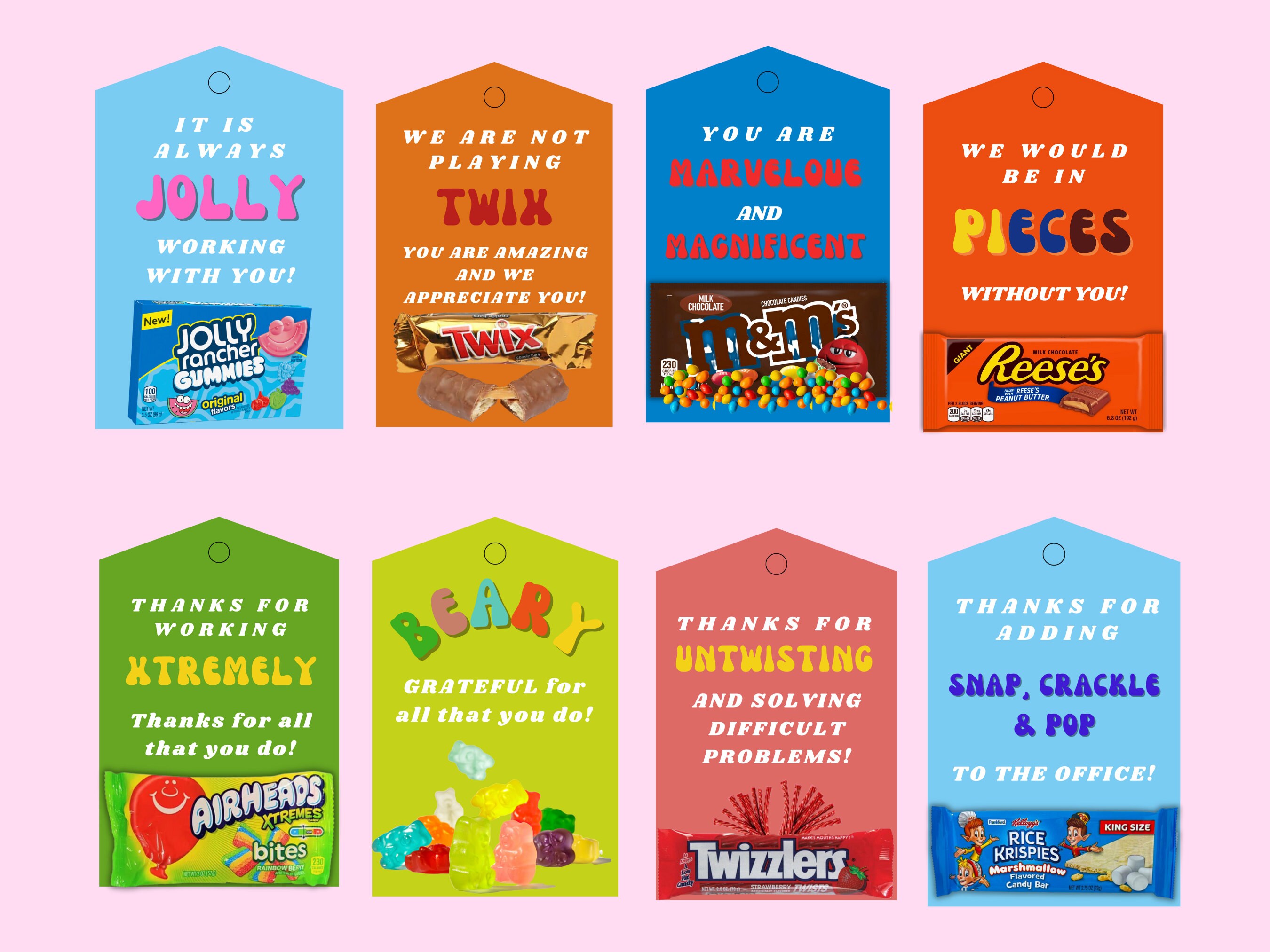45 Employee Candy Bar Gift Tags Employee Appreciation Tag Etsy