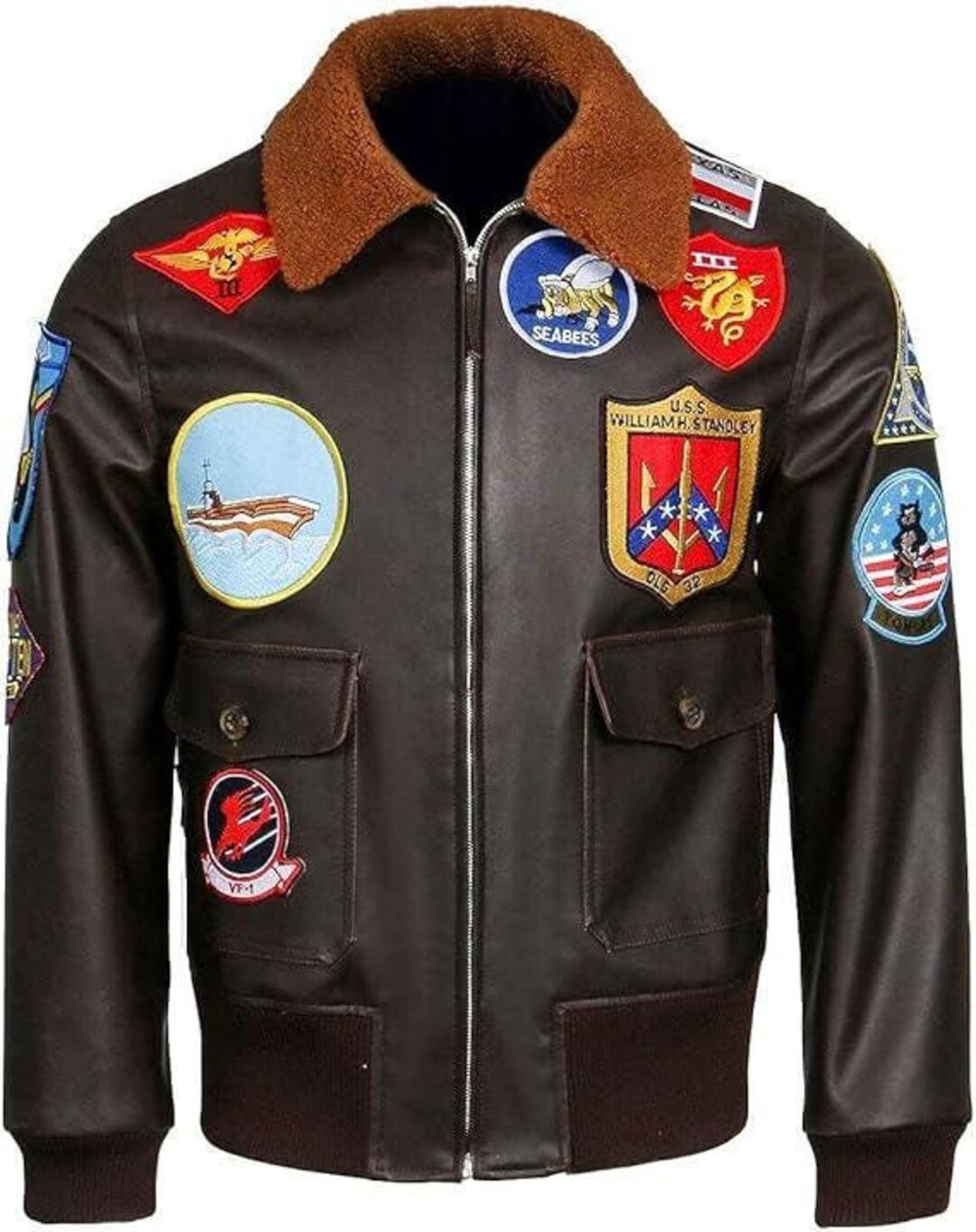 Mens USAAF Flying G1 Aviator Pilot Removable Fur Collar Brown Tom mens-usaaf-flying-g1-aviator-pilot-removable-fur-collar-brown-tom