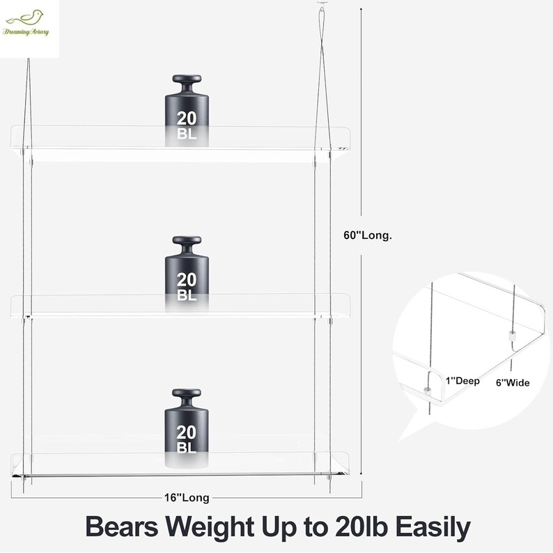 3-tier Clear Hanging Plant Shelf – Acrylic Window Garden Stand for ...