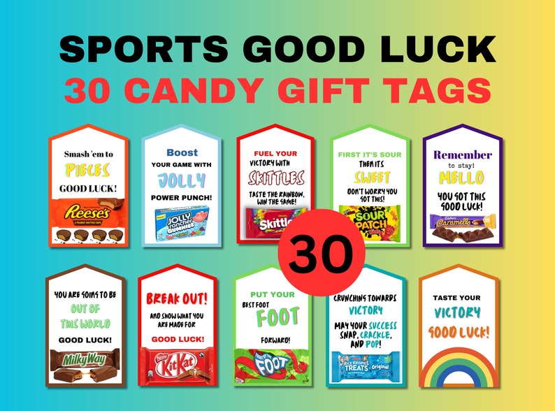 Sports Good Luck Gift Tags Printable Gift Tag for Athlete Etsy Australia