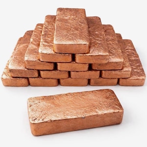 Hand Poured .999 Fine Copper Ingot Bar – 1 Pound+ Pure Copper