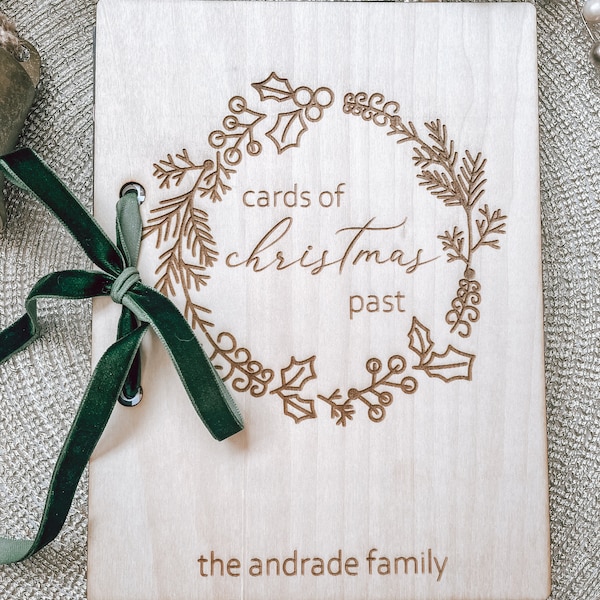 Personalized Christmas Card Keeper, Custom Christmas Card holder, Christmas, Cards, Laser Engraved