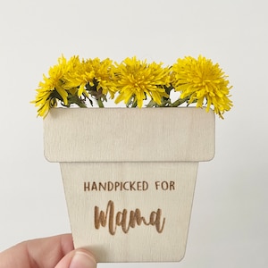 Mother’s Day Flower Holder, Mother’s Day, Custom Mother’s Day Gift, Personalized, Wood, Mother’s Day Magnet, Magnet