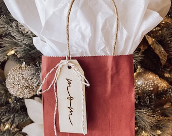 Personalized Engraved Wood Christmas Tag: Stocking or Gift Tag