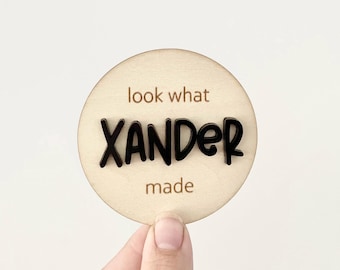 Personalized Kids Art Magnet: Birch Wood Refrigerator Display