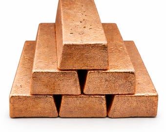 5lb+ Hand Poured Copper Bar – .999 Fine Copper Ingot – Metal Stacking Bullion