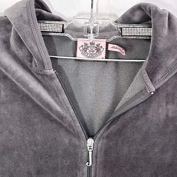 juicy couture velour 2000’s gray + magenta embell… - image 7