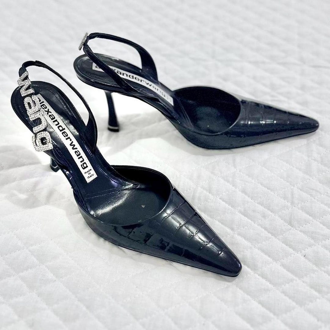 alexander wangベロアミュール Alexander Wang Black Viola 65 Mules Size EU 37.5 – Sellier