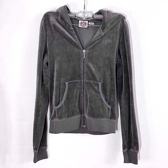 juicy couture velour 2000’s gray + magenta embell… - image 6