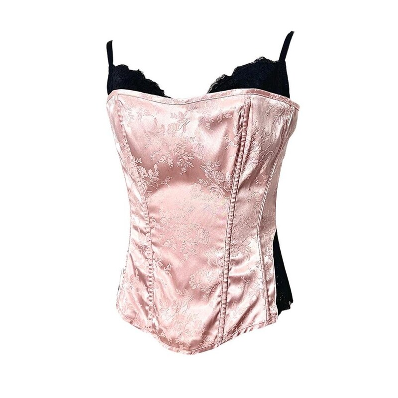Baby Pink Corset w/Blk Lace main image 1