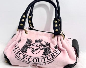 juicy couture 2000s pink embellished scottie dog gelato purse. glam ~ mcbling piece (has some interior peeling)