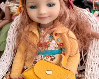 Italian Leather  doll purse/fashion handbag for Ruby Red BJD doll/Miniature doll purse/Luxury purse
