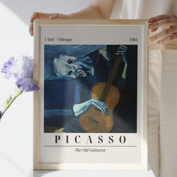 Affiche Picasso, Le Vieux Guitariste, Cubisme, Affiche D'exposition, Impression D'art Vintage