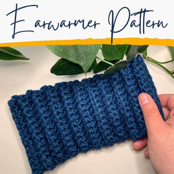 Easy Crochet Earwarmer Pattern, Digital Crochet Pattern, Beginner Friendly Pattern, Crochet headband Pattern, Digital Pattern