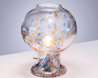 Glass table lamp by Olle Alberius for Orrefors Sweden 1970s