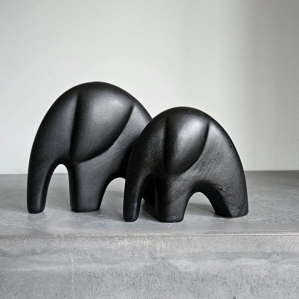 Pair of Black Ceramic Elephants | Living Room Decorative items Ornament Accessory Urban Scandi Scandinavian Home Decor Accessories Hyggeat15