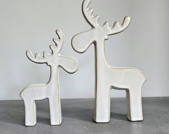 Keramik Rentier Hirsch Ornament | Home Dekor Weihnachten Herbst Winter Nordisch Scandi Skandinavisch Hygge | Deko Accessoires Xmas Hyggeat15
