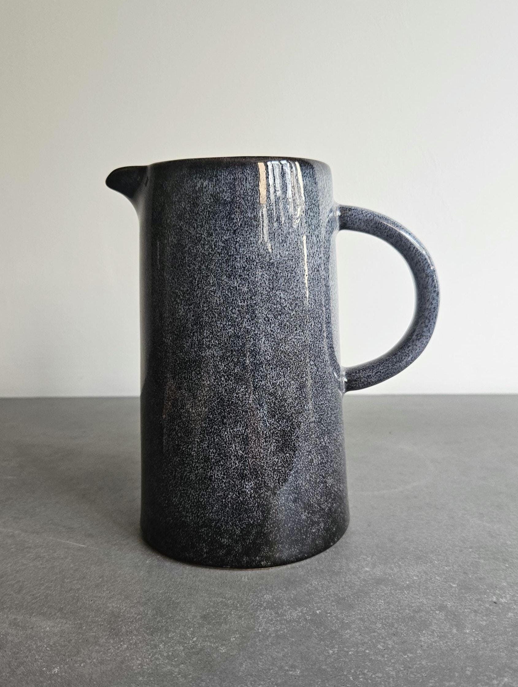 Blaue Krug Keramik Steingut Reaktivglasur Vase Dekorative Ornament Natürliche Neutral Reaktivglasur Scandi Wohnkultur Zubehör Hyggeat15