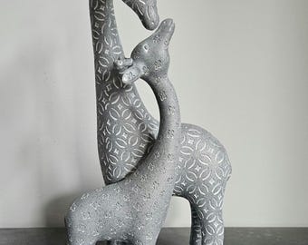 Mutter & Baby Giraffe Ornament, Beton Skulptur Home Decor, Dekorative Nordische Scandi Skandinavische Wohnzimmer Regal Accessoires Hyggeat15