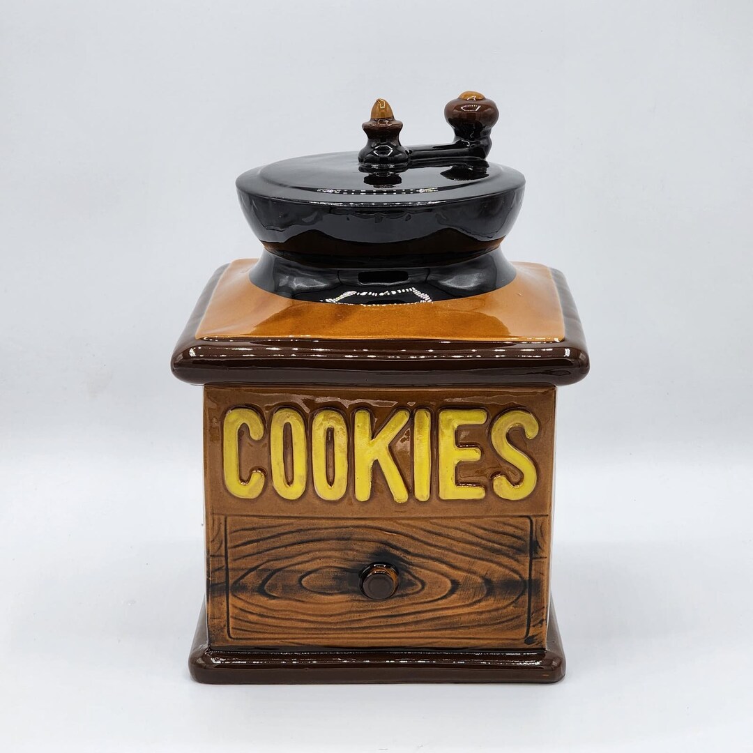 Vintage 1960 Coffee Grinder Cookie Jar, Made in Japan, Mid Century, Coffee Lover Etsy