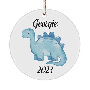 Personalized Baby Dinosaur Ornament, First Birthday Present, First Christmas Keepsake, Baby&#39;s First Dinosaur, Baby Allosaur Present