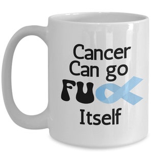 Prostate Cancer Personalized Victory Mug, Celebration Keepsake, Remission Gift, Cancer Awareness, Light Blue Awareness Ribbon