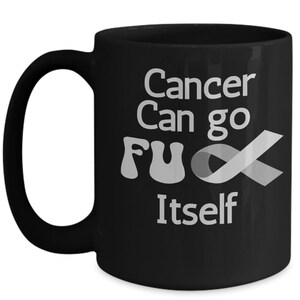 Brain Cancer Survivor or Memorial Mug, Cancer Awareness Mug, Cancer Fundraising, Cancer Survivor Gift, Cancer Ribbon, Grey Cancer Ribbon