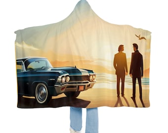 Supernatural Hooded Sherpa Blanket: Winchester Brothers Fan Merch