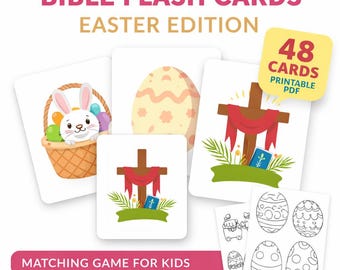 Bible Easter Flash Cards Matching Game | Kids Printable Learning ...