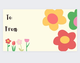 Digital - Retro Flower Gift Tag